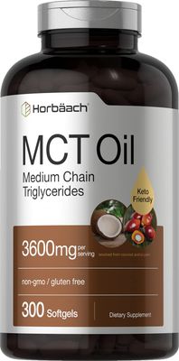Horbach Keto MCT Oil Capsules 3600mg | 300 Softgels | Coconut Oil Pills | Non-GMO and Gluten Free Formula | High Potency and Value Size Supplement