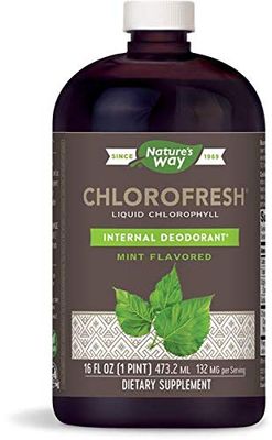 Nature&#39;s Way Chlorofresh Liquid Chlorophyll Internal Deodorant 16 Fluid Ounces, Mint Flavor, Pack of 2