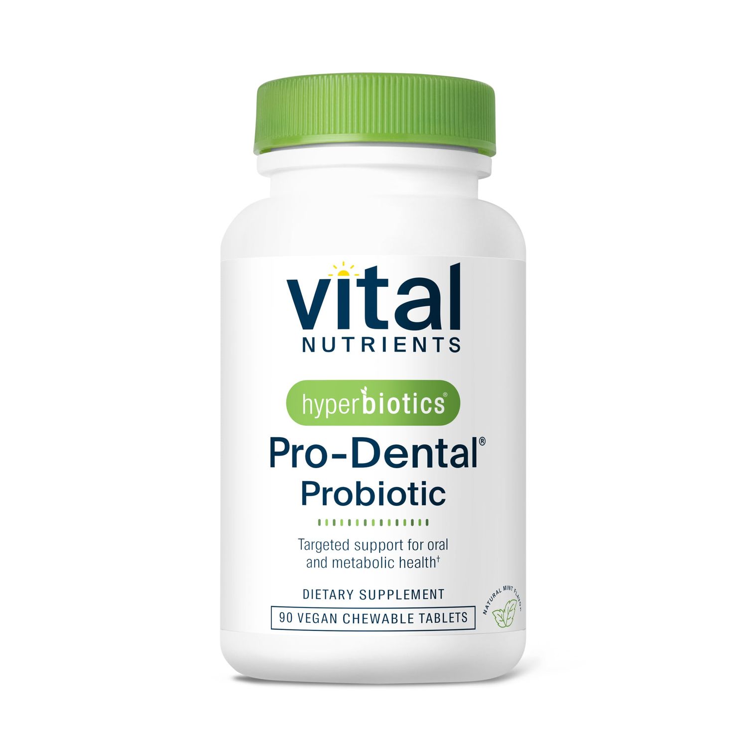 Hyperbiotics Pro Dental Probiotic with BLIS K12 and M18 | Premium Vegan Probiotic for Oral Health and Bad Breath | Sugar Free | Mint Chewable Tablet | Gluten and Dairy Free | 90 Count