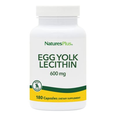 Natures Plus - Egg Yolk Lecithin 600 mg, 180 Vegetarian Capsules