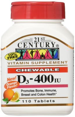 21st Century D3 Chewable - Orange Flavor 400 Iu 110 Chwbls