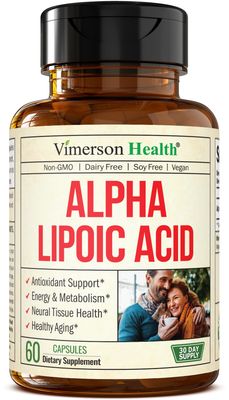 Alpha Lipoic Acid - ALA Nerve Support Supplement 650mg for Inflammation, Energy, Metabolism, Antioxidant &amp; Aging Support. High Potency Alpha-Lipoic Acid - Vegan, Non-GMO. Made in the USA. 60 Capsules