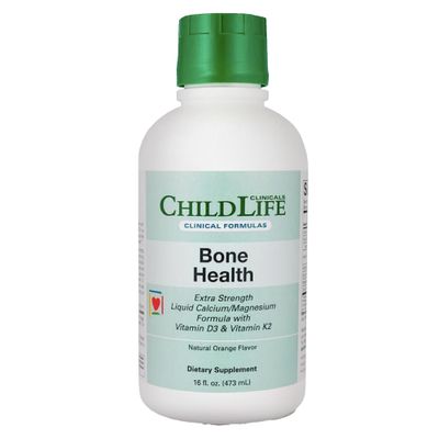 CHILDLIFE ESSENTIALS Clinicals Bone Health - Baby Liquid Calcium, Kids Calcium Liquid w/ Magnesium, Zinc, Vitamin D3, for Babies 6 Months &amp; Up, Toddlers, Children - Orange Flavor, 16 fl oz (1 Pack)