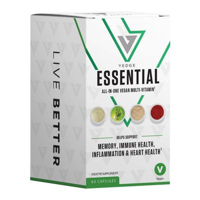 vedge Vegan Omega 3 - Daily Multivitamin Contains Vitamin D, Vitamin B12, Algal Oil for Vegan EPA &amp; DHA - Natural Vitamins, Minerals - 30 Day Supply Nutrition Essential