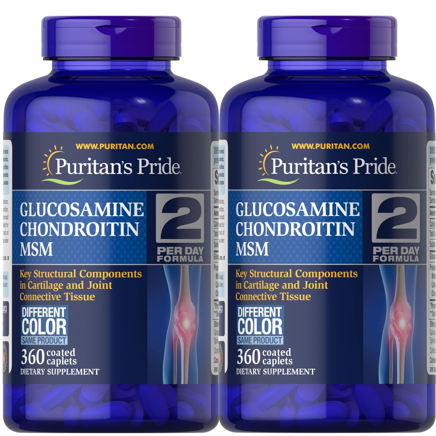 Puritan&#39;s Pride Triple Strength Glucosamine, Chondroitin &amp; Msm Joint Soother, 360 Count (Pack of 2)