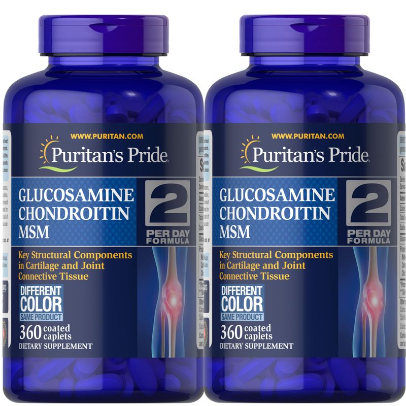 Puritan&#39;s Pride Triple Strength Glucosamine, Chondroitin &amp; Msm Joint Soother, 360 Count (Pack of 2)