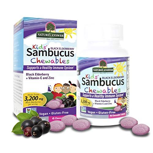 Nature&#39;s Answer Kids Sambucus Chewables Black Elderberry with Vitamin C and Zinc