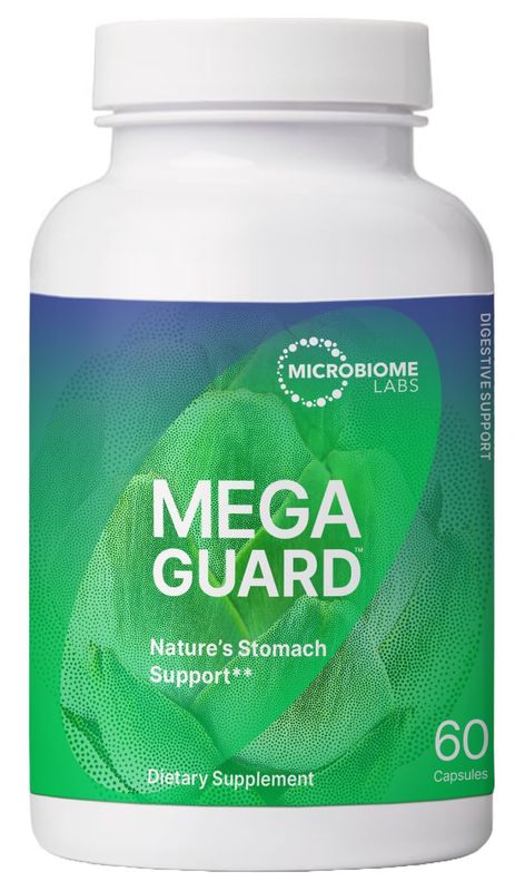 Microbiome Labs MegaGuard Gut Health Supplements - Ginger Root, Licorice Root &amp; Artichoke Leaf Extract to Support Digestive Health &amp; Occasional Gas - for Women, Men &amp; Kids 8+ (60 Capsules)