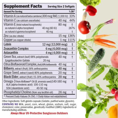 ANDREW LESSMAN Ultimate Eye Support with Astaxanthin 180 Softgels - 12mg Lutein, 6mg Zeaxanthin, 4mg Astaxanthin, Bilberry, Key Nutrients to Support Eye Health & Promote Healthy Vision. No Additives
