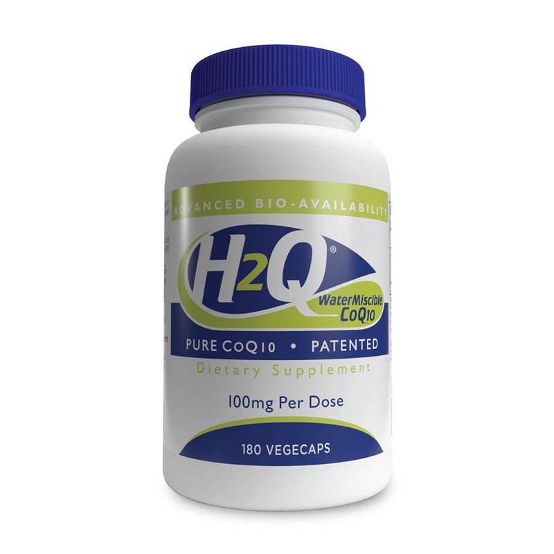 H2Q CoQ-10 with 8X Higher Absorption Over The Standard Q-10 | Clinically Studied | Cardiovascular and Mitochondria Function Support | Vegan Certified | Non-GMO by Health Thru Nutrition (Pack of 180)