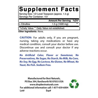 Best Naturals L-Citrulline Powder 8 OZ (8 OZ (Pack of 2))