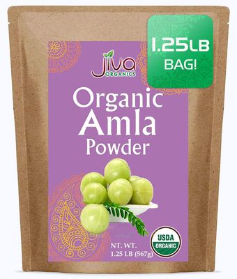 Organic Pure Amla Berry Powder, 1.25 Pound - Food Grade &amp; Non-GMO - for Cooking &amp; Beauty Care - by Jiva Organics