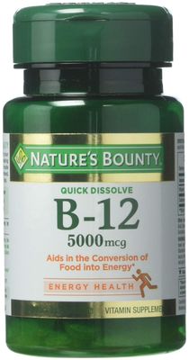 Nature&#39;s Bounty Vitamin B-12 5000 mcg, 40 Quick Dissolve Tablets (Pack of 3)