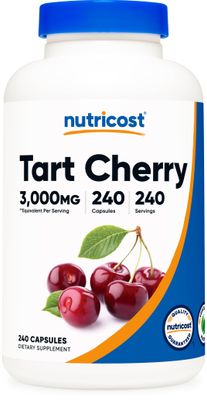 Nutricost Tart Cherry Extract 3000mg, 240 Vegetarian Capsules - Gluten Free, Non-GMO