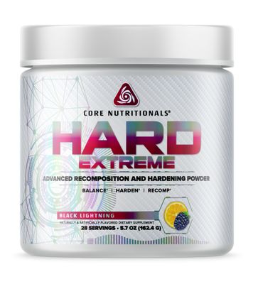 Core Nutritionals Platinum Hard Advanced Recomposition and Hardening Agent, Reduces Cortisol Levels and Regulates Healthy Estrogen Production 28 Servings (Black Lightning)