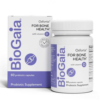 BioGaia Osfortis, Womens Probiotic for Strong Bones, Immune Balance &amp; GI Wellness, Contains L. reuteri 6475, 60 Capsules, 1 Pack