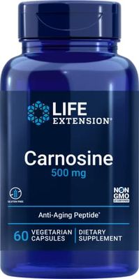 Life Extension Carnosine, Healthy Aging, Exercise Recovery, Gluten-Free, Non-GMO, Vegetarian, 60 Capsules