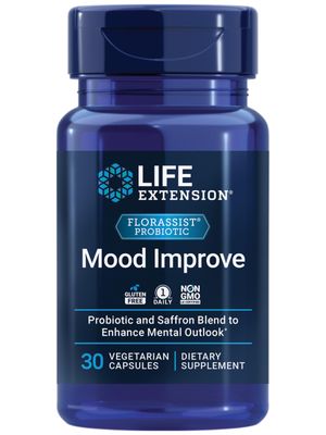 Life Extension FLORASSIST Mood - Probiotic &amp; Saffron Blend - Gluten-Free, Non-GMO, Vegetarian - 30 Capsules