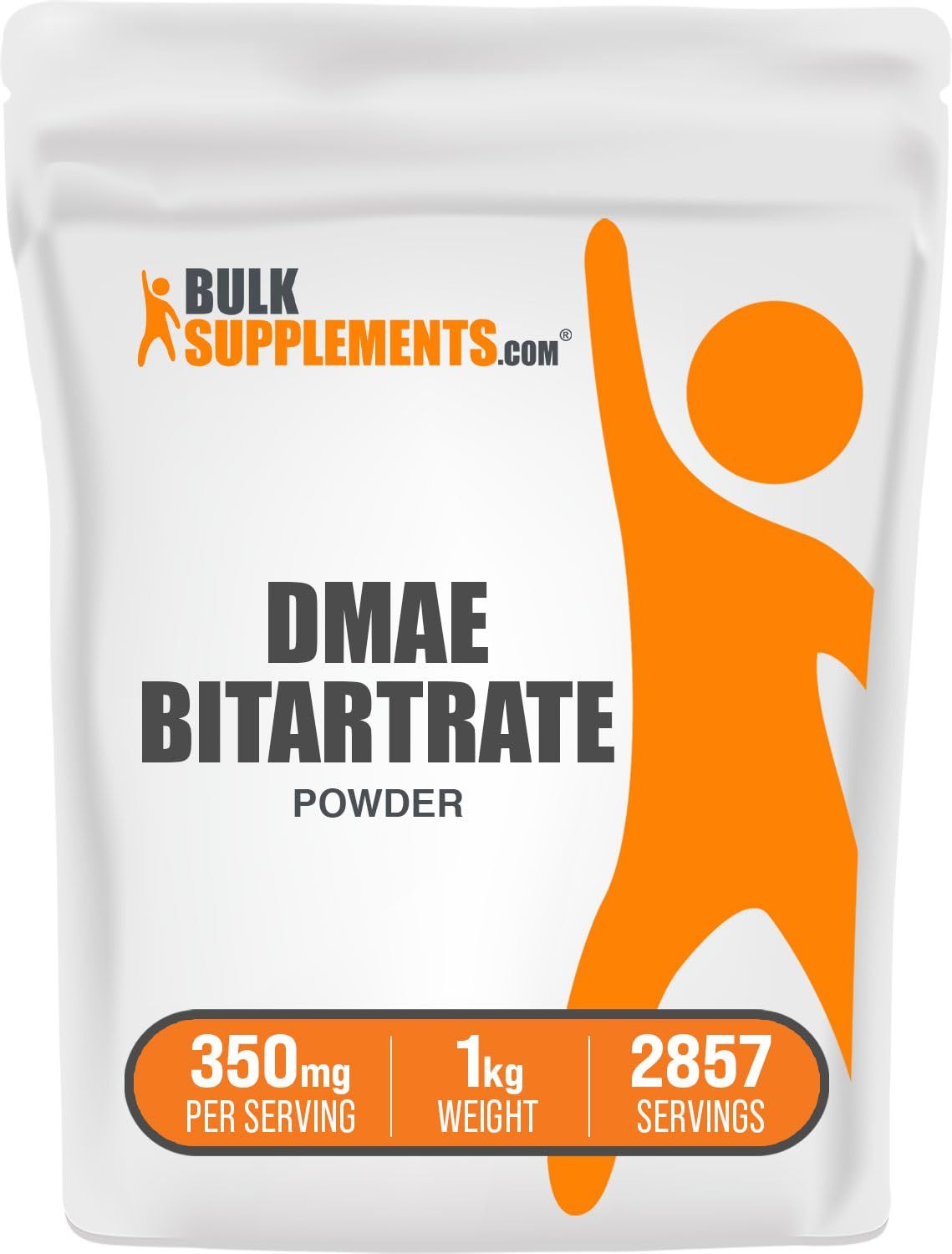 BulkSupplements.com DMAE Bitartrate Powder - Dimethylaminoethanol Bitartrate, DMAE Supplement - DMAE Powder, Gluten Free, 350mg per Serving, 1kg (2.2 lbs) (Pack of 1)