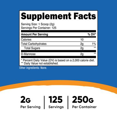 Nutricost D-Mannose Powder 250 Grams - Non-GMO and Gluten Free