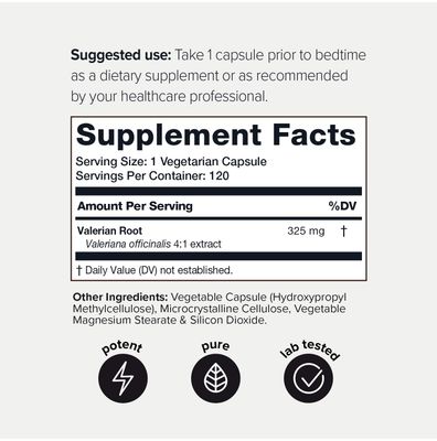 Toniiq Ultra High Strength Valerian Root Capsules - 1,300mg 4X Concentrated Extract - Highly Concentrated and Bioavailable - 120 Capsules