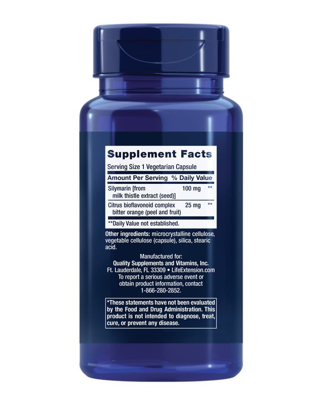 Life Extension Silymarin - Milk Thistle Extract - Supports Liver Health - Gluten-Free, Non-GMO, Vegetarian - 90 Capsules