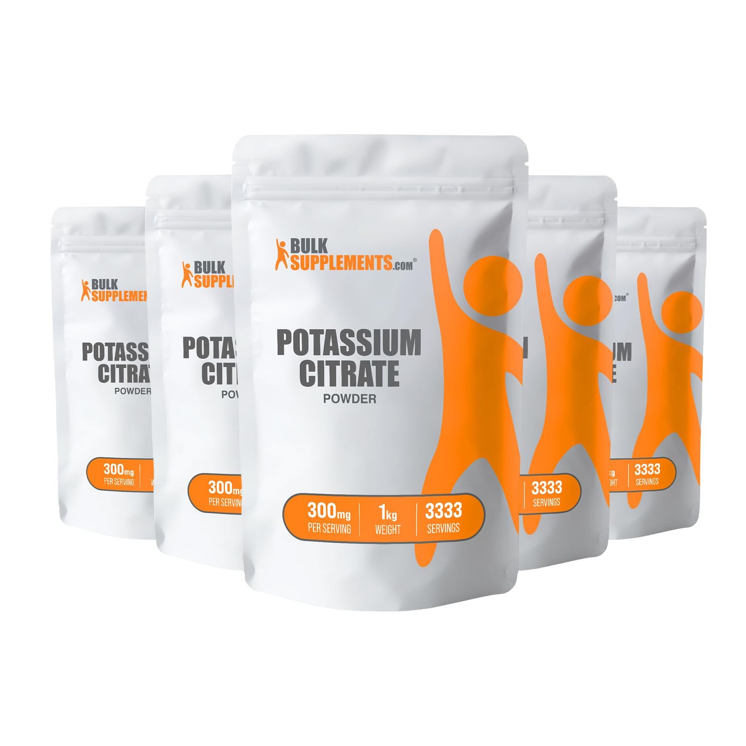 BulkSupplements.com Potassium Citrate Powder - Potassium Citrate Supplement, Potassium Powder, Potassium 99mg - Gluten Free, 300mg per Serving, 5kg (11 lbs) (Pack of 5)