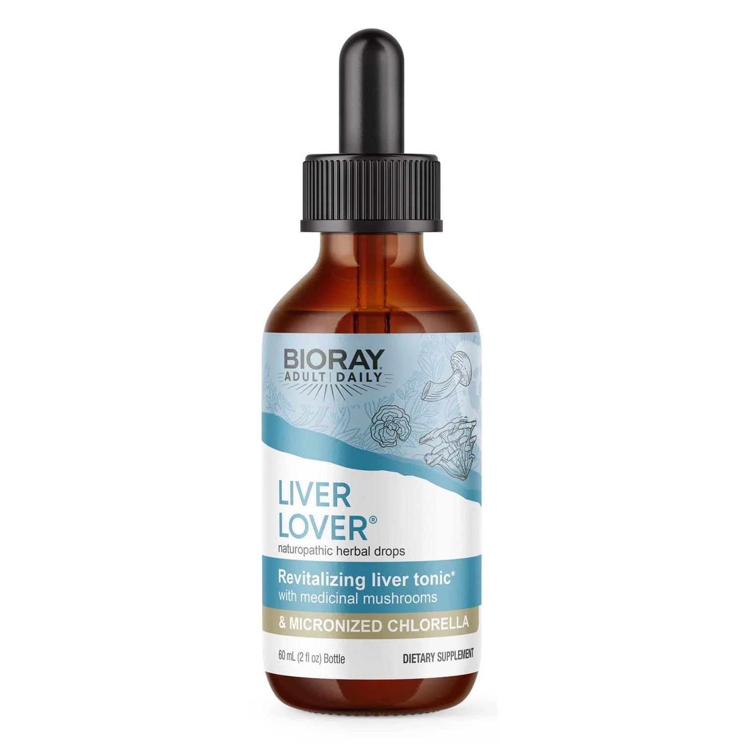 BIORAY Daily Liver Lover - 2 fl oz - Supports The Liver &amp; Adrenals - Non-GMO, Vegan, Gluten Free