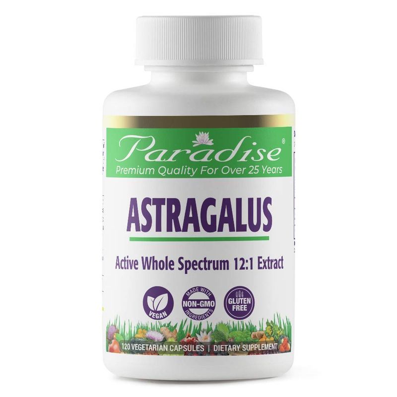 Paradise Herbs Astragalus Extract, Vegetarian Capsules for Energy, Digestive &amp; Immune Health, Non GMO, Gluten Free, 120 Capsules