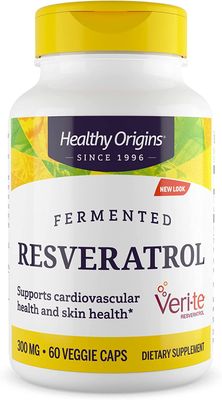 Healthy Origins Resveratrol (Trans-Resveratrol), 300 mg - European Resveratrol Nutritional Supplements - Vegan, Non-GMO &amp; Gluten-Free Antioxidant Supplement - 60 Veggie Capsules