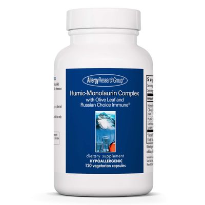Allergy Research Group Humic-Monolaurin Complex - Immune System Support, Humic Acid Supplements, with Olive Leaf, Vegetarian Capsules - 120 Count