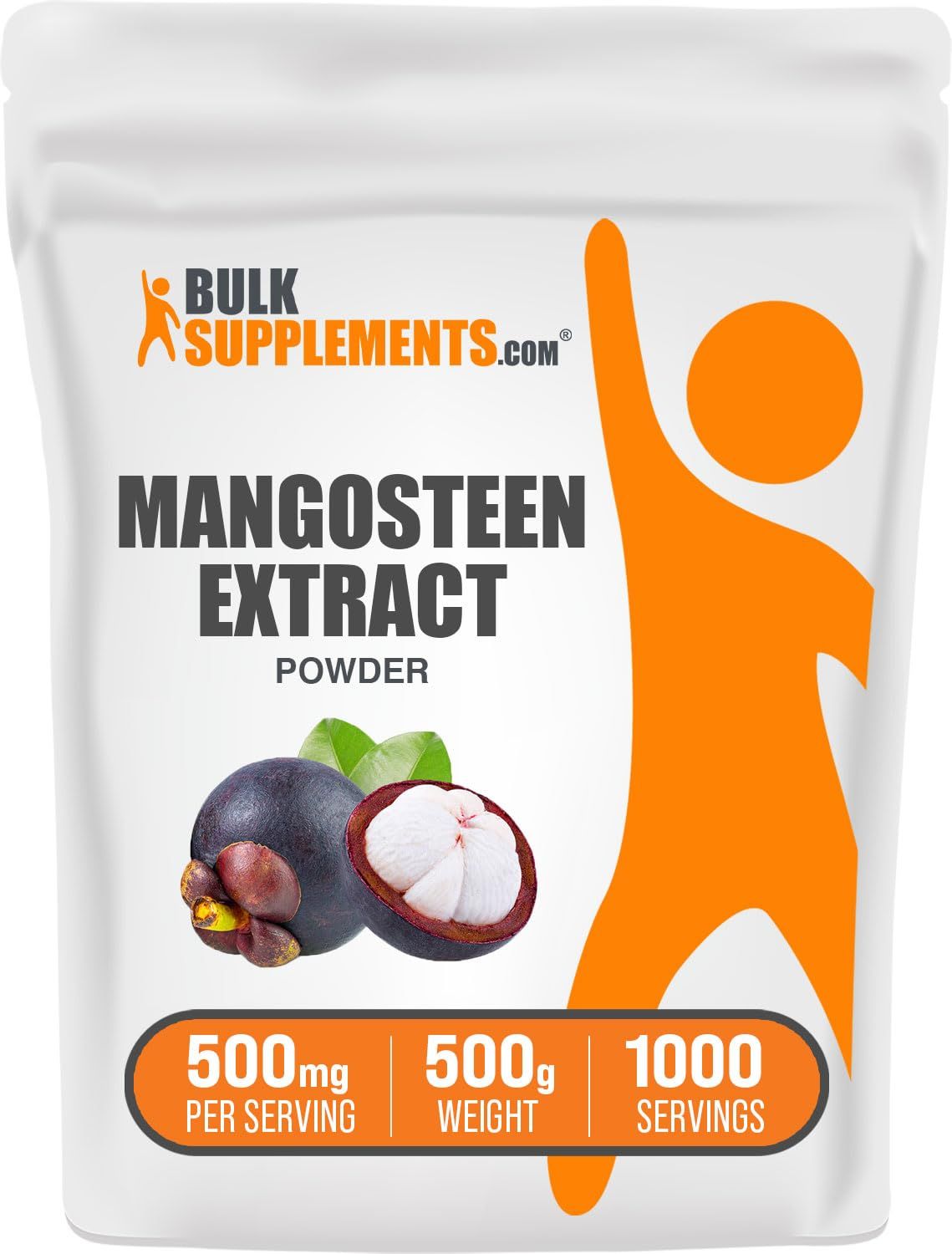 BulkSupplements.com Mangosteen Extract Powder - Superfood Supplement, from Mangosteen Fruit, Mangosteen Powder - Gluten Free, 500mg per Serving, 500g (1.1 lbs) (Pack of 1)
