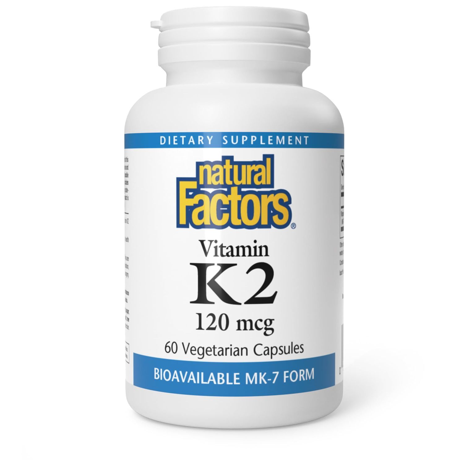 Natural Factors, Vitamin K2 120 mcg, Supports Bone and Vascular Health, 60 Capsules