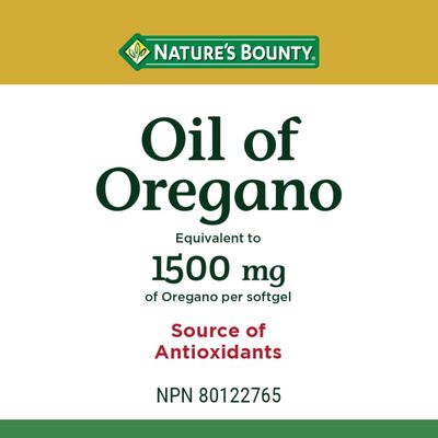 Nature's Bounty Oil of Oregano 1500 mg 90 Liquid Softgels (Packaging May Vary)