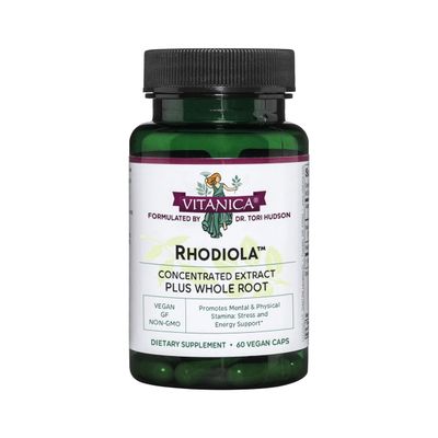 Vitanica Rhodiola Rosea Root Extract 200mg, Dr. Formulated, 3% Rosavins &amp; 1% Salidroside, Rhodiola Root 85mg, Vegan, 60 Capsules