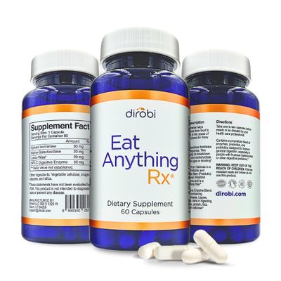Dirobi Eat Anything Xylose Isomerase Fructose Malabsorption Enzymes, FODMAP Supplement, Digestive Enzymes for Better Lactose, Fat, Protein &amp; Carbohydrate Digestion Gas &amp; Bloating Relief 60 Capsules