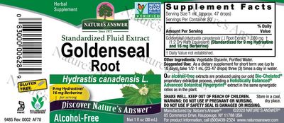 Nature's Answer Alcohol-Free Golden Seal Root 1oz Extract | 9mg of Hydrastine and 16mg of Berberine Per Serving | Natural Immune Booster | Promotes Lung Health | Single Count