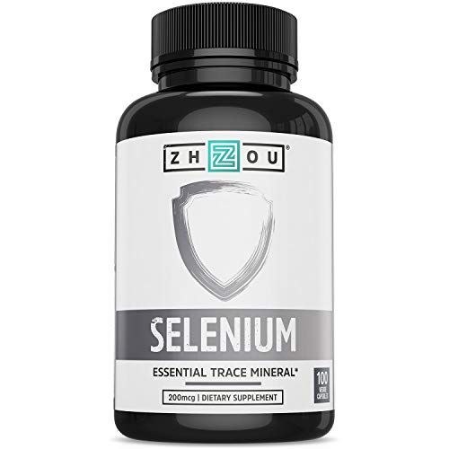 Zhou Selenium 200mcg | for Thyroid, Prostate and Heart Health | Essential Trace Mineral with Superior Absorption | No Yeast | 100 Veg Caps