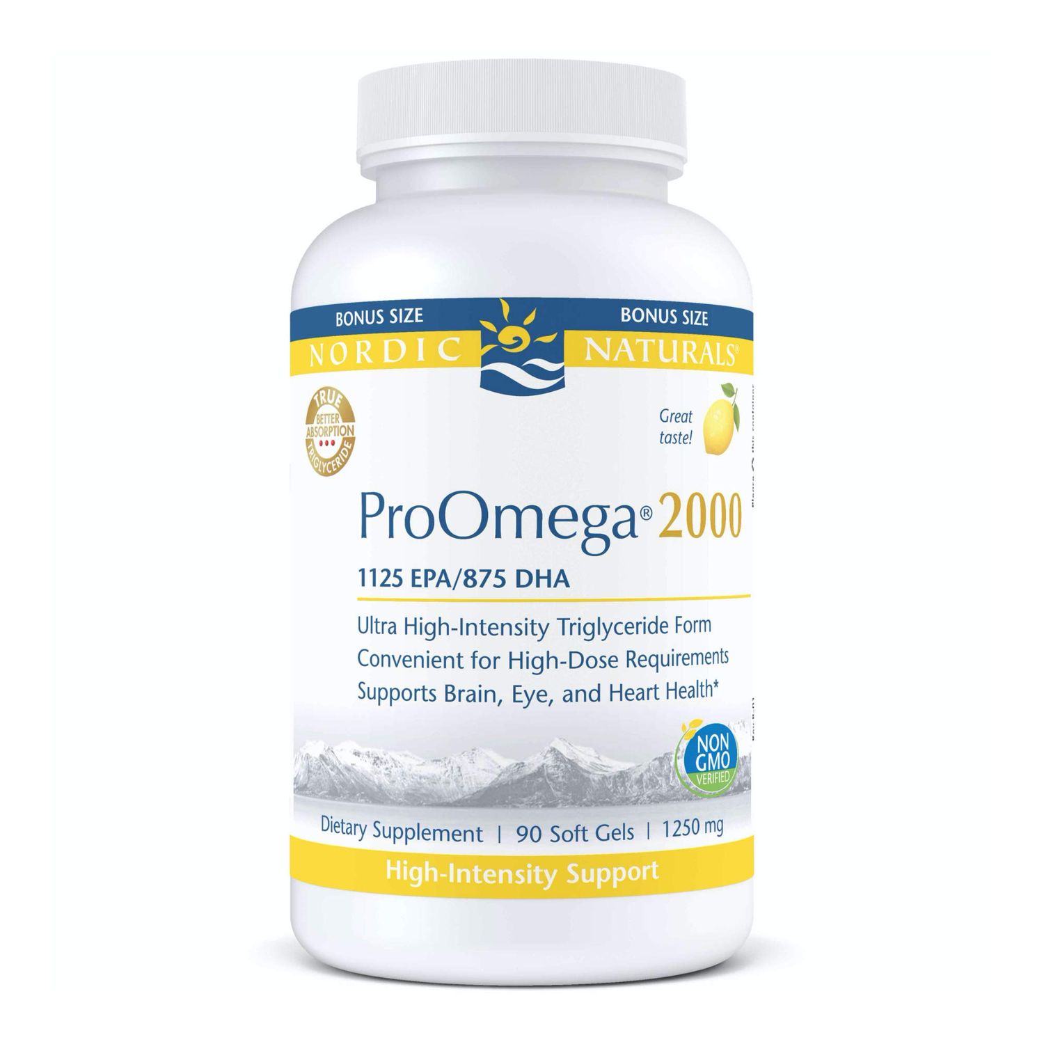 Nordic Naturals ProOmega 2000, Lemon Flavor - 90 Soft Gels - 2150 mg Omega-3 - Ultra High-Potency Fish Oil - EPA &amp; DHA - Promotes Brain, Eye, Heart, &amp; Immune Health - Non-GMO - 45 Servings
