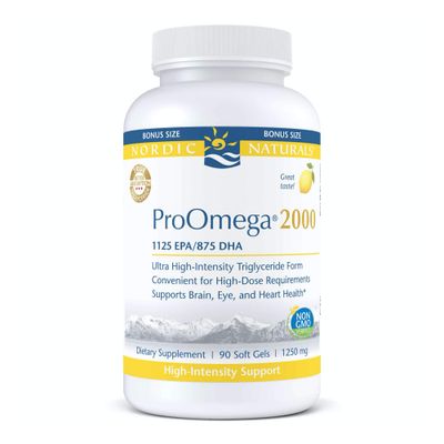 Nordic Naturals ProOmega 2000, Lemon Flavor - 90 Soft Gels - 2150 mg Omega-3 - Ultra High-Potency Fish Oil - EPA &amp; DHA - Promotes Brain, Eye, Heart, &amp; Immune Health - Non-GMO - 45 Servings
