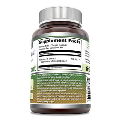 Amazing Formulas Valerian Root 4:1 Extract Supplement | 250 Mg | 1000 Mg Equivalent | 60 Veggie Capsules | Non-GMO | Gluten Free | Made in USA