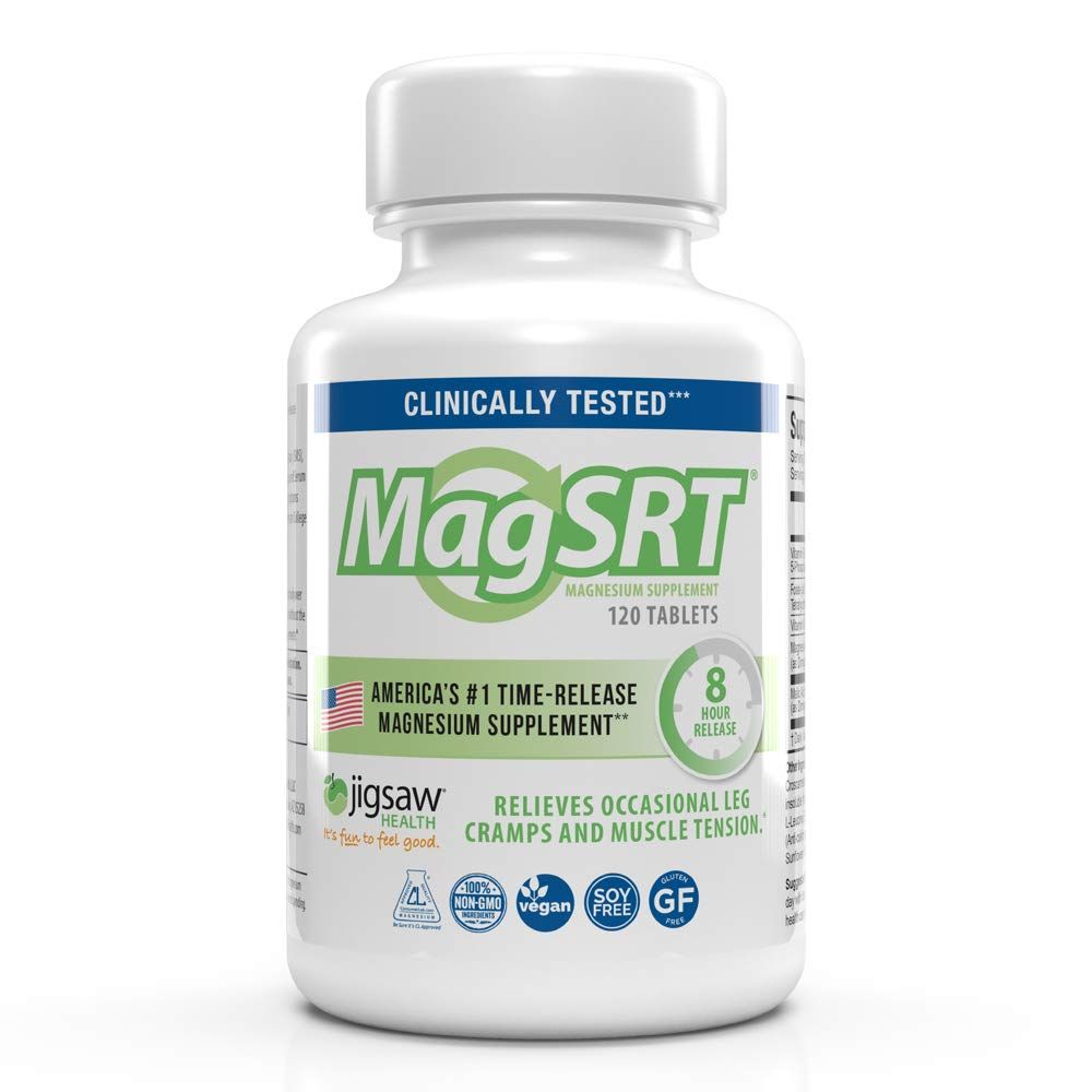 Jigsaw Health MAG SRT | Magnesium Supplement with Vitamin B6, Folate &amp; B12 | 120 Tablets