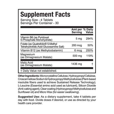 Jigsaw Health MAG SRT | Magnesium Supplement with Vitamin B6, Folate &amp; B12 | 120 Tablets