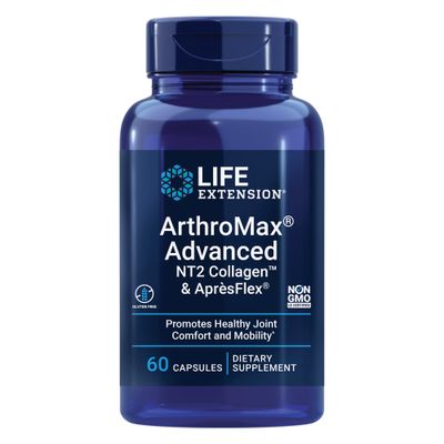 Life Extension ArthroMax Advanced NT2 Collagen &amp; AprsFlex, glucosamine sulfate, Boswellia (Indian frankincense), joint health, mobility, gluten-free, non-GMO, 60 capsules