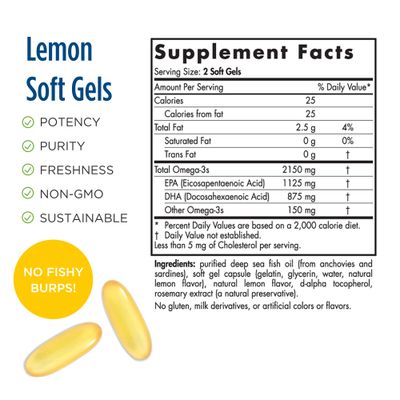 Nordic Naturals ProOmega 2000, Lemon Flavor - 90 Soft Gels - 2150 mg Omega-3 - Ultra High-Potency Fish Oil - EPA &amp; DHA - Promotes Brain, Eye, Heart, &amp; Immune Health - Non-GMO - 45 Servings