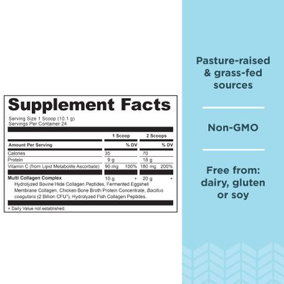 Ancient Nutrition Hydrolyzed Collagen Peptides Powder with Probiotics, Unflavored Multi Collagen Protein for Women and Men with Vitamin C, 24 Servings, Supports Skin and Nails, Gut Health, 8.6oz