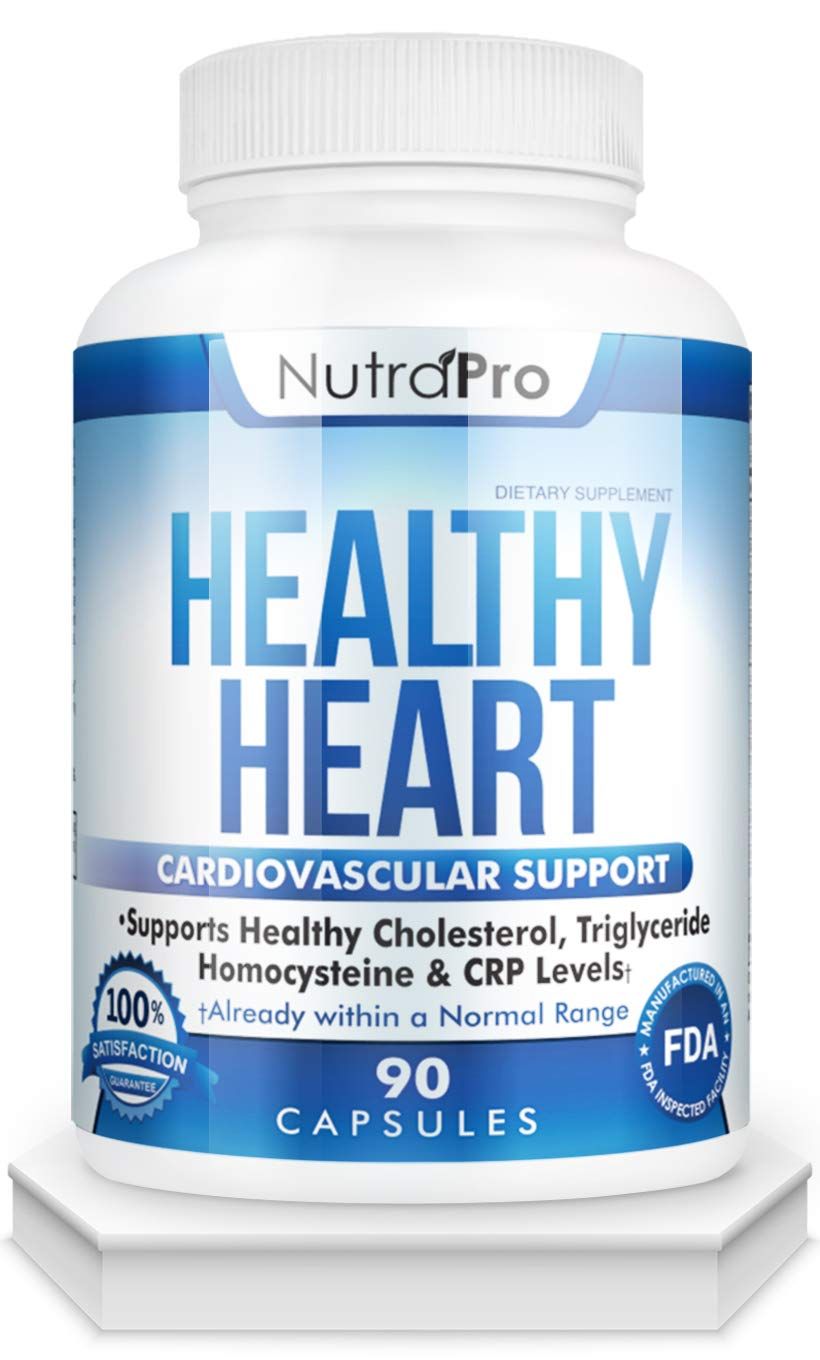 NutraPro Healthy Heart - Heart Health Supplements. Artery Cleanse &amp; Protect. Supports Healthy Cholesterol and Triglyceride. GMP Certified