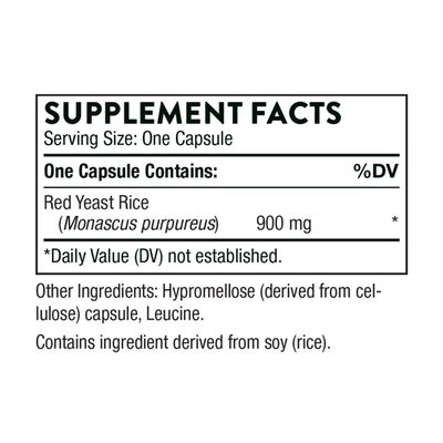 THORNE Choleast-900-900mg Red Yeast Rice Extract - Gluten-Free Supplement Supports Healthy Cholesterol Levels Already in a Normal Range, Heart & Blood Pressure - 120 Capsules