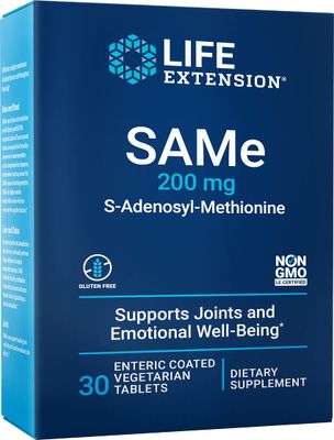 Life Extension Same, Mood, Joint &amp; Liver Support, Gluten-Free, Non-GMO, Vegetarian, 30 Tablets