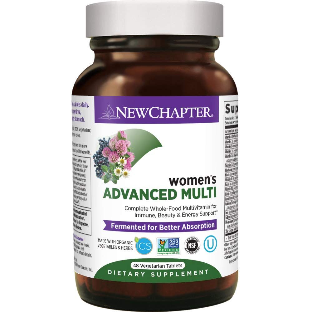 New Chapter Women&#39;s Multivitamin, Every Woman, Fermented with Probiotics + Iron + Vitamin D3 + B Vitamins + Organic Non-GMO Ingredients - 48 ct